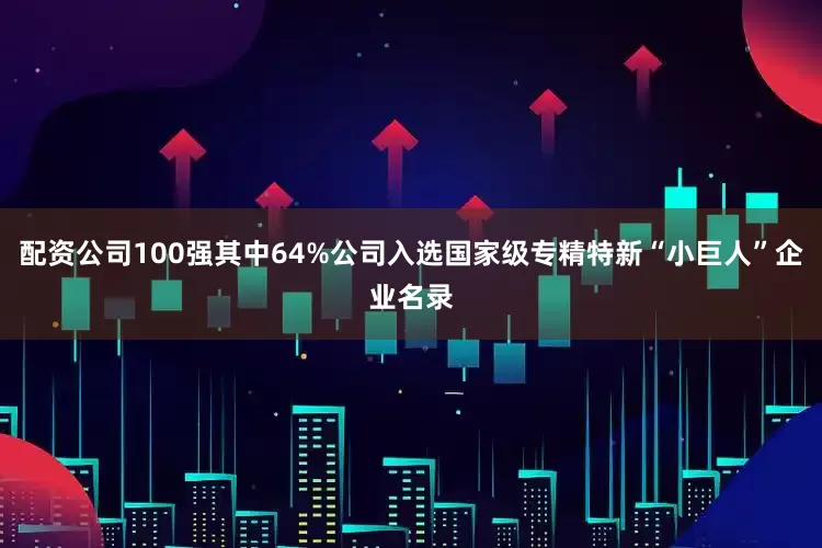 配资公司100强其中64%公司入选国家级专精特新“小巨人”企业名录